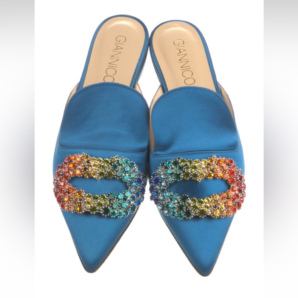 Giannico Crystal Embellishment mules
